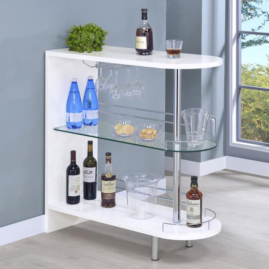 Adolfo White Home Bar - furniture place usa