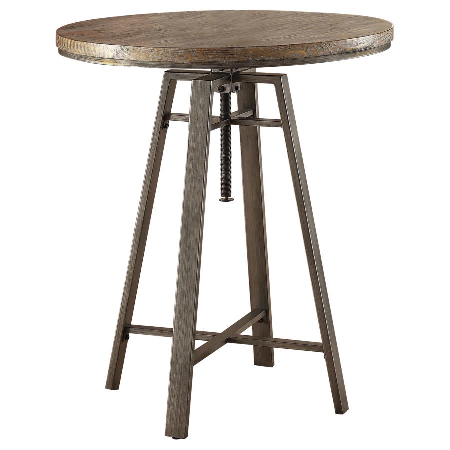 Bartlett Brown Adjustable Bar Table - furniture place usa