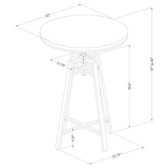 Bartlett Brown Adjustable Bar Table - furniture place usa