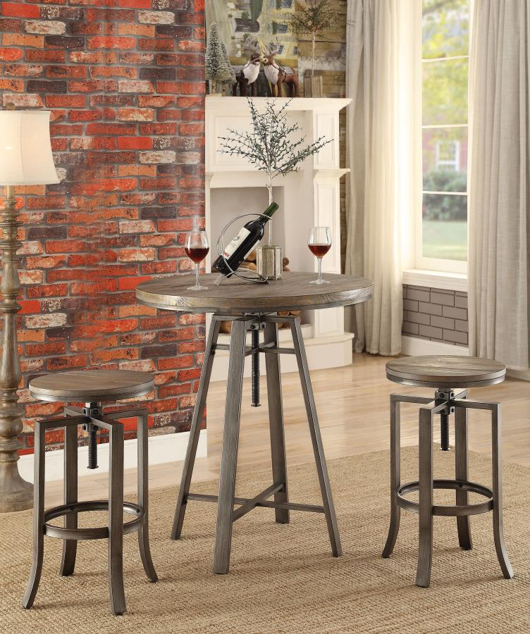 Bartlett Brown Adjustable Bar Table - furniture place usa