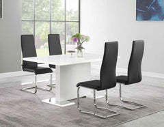 Anges Black 5 Pc Dining Set - furniture place usa