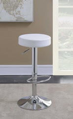 Ramses White Adjustable Bar Stool - furniture place usa