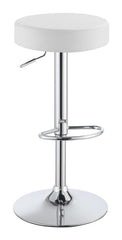 Ramses White Adjustable Bar Stool - furniture place usa