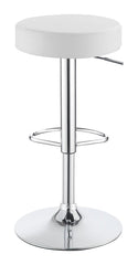 Ramses White Adjustable Bar Stool - furniture place usa