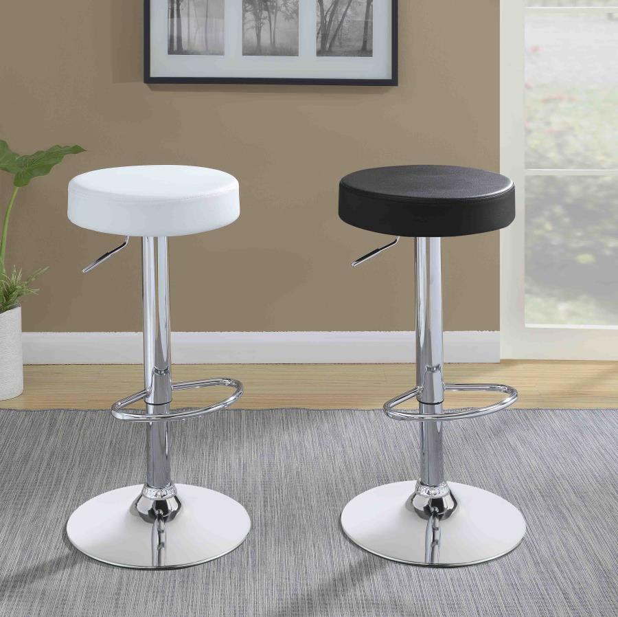 Ramses White Adjustable Bar Stool - furniture place usa