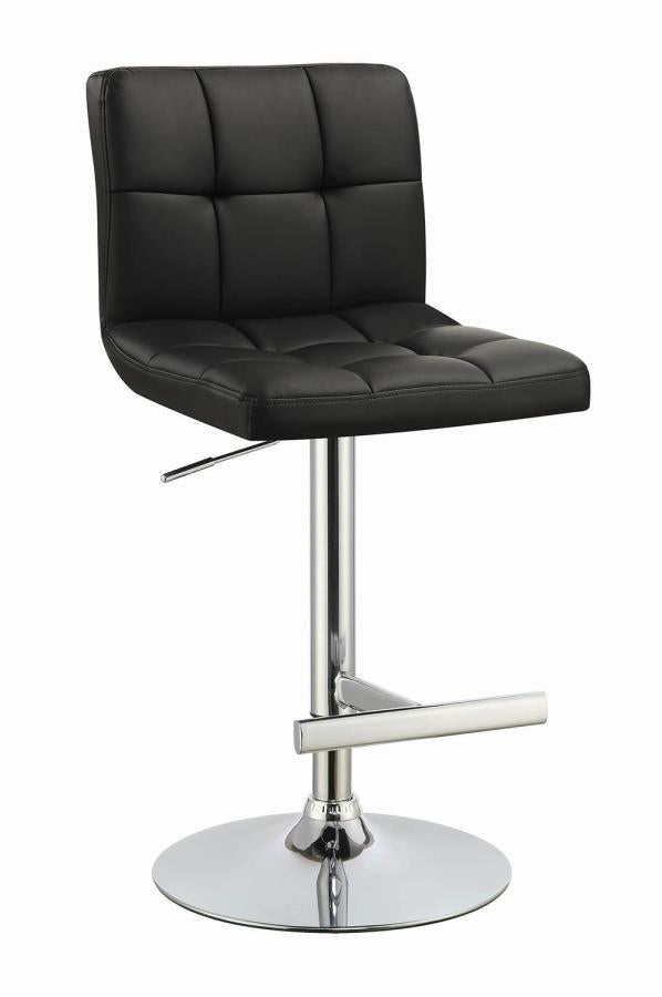 Lenny Black Adjustable Bar Stool - furniture place usa