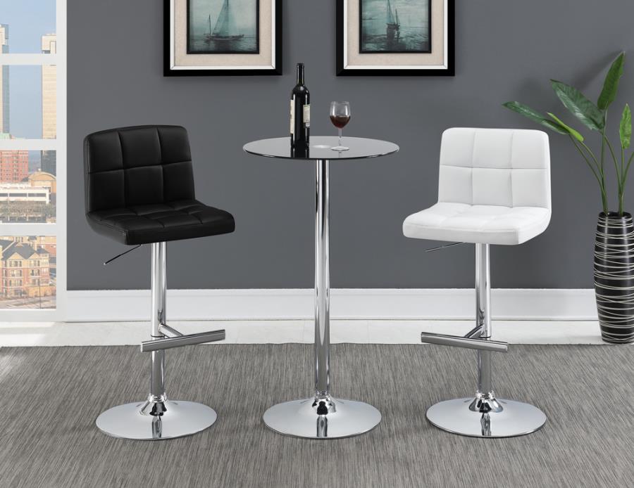 Lenny Black Adjustable Bar Stool - furniture place usa