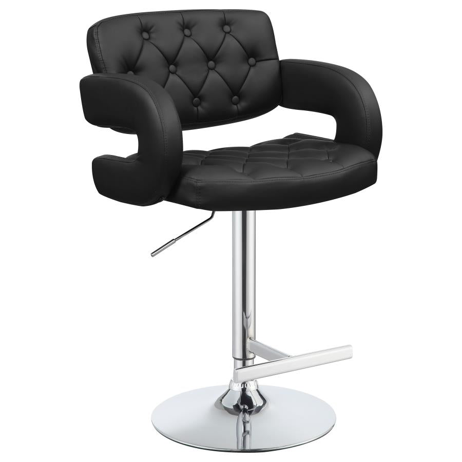 Brandi Black Adjustable Bar Stool - furniture place usa