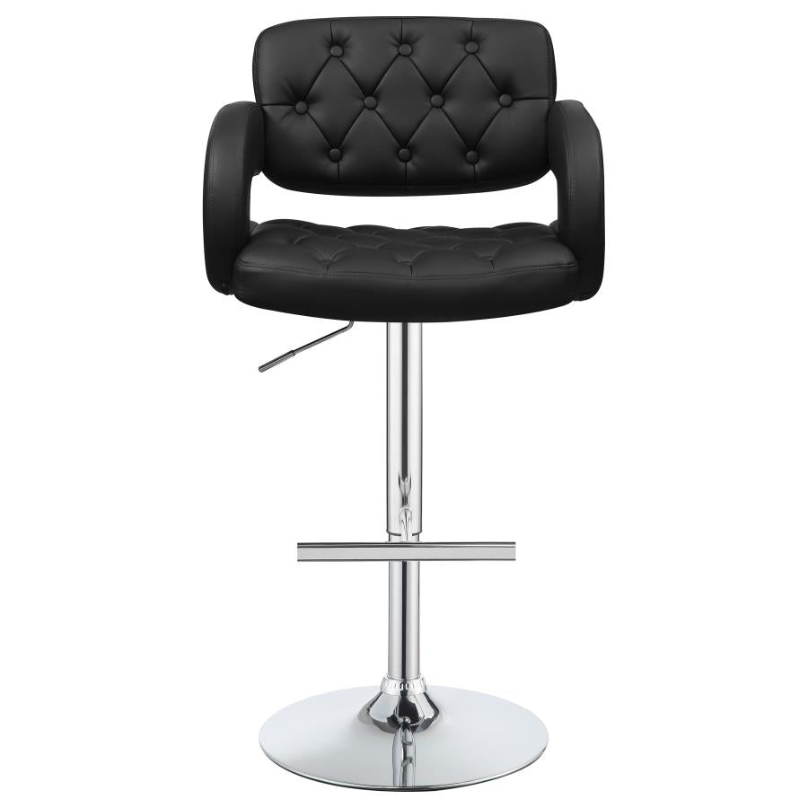 Brandi Black Adjustable Bar Stool - furniture place usa