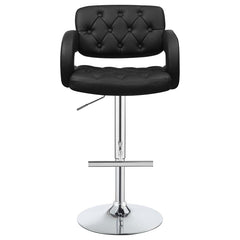 Brandi Black Adjustable Bar Stool - furniture place usa