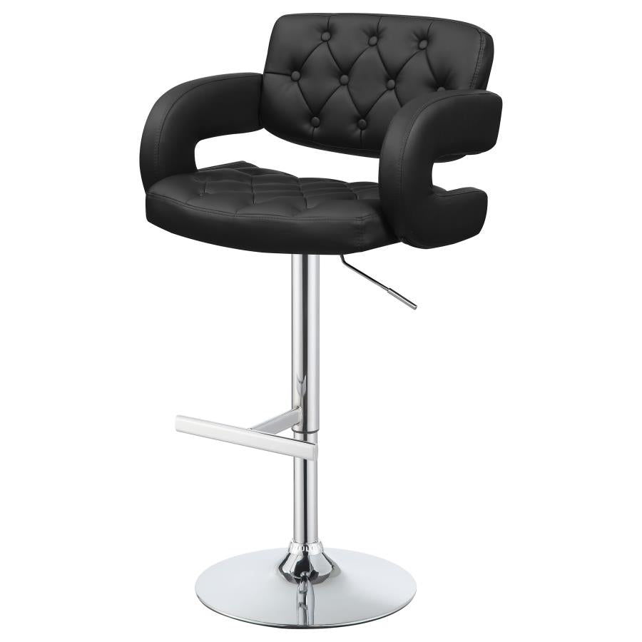 Brandi Black Adjustable Bar Stool - furniture place usa