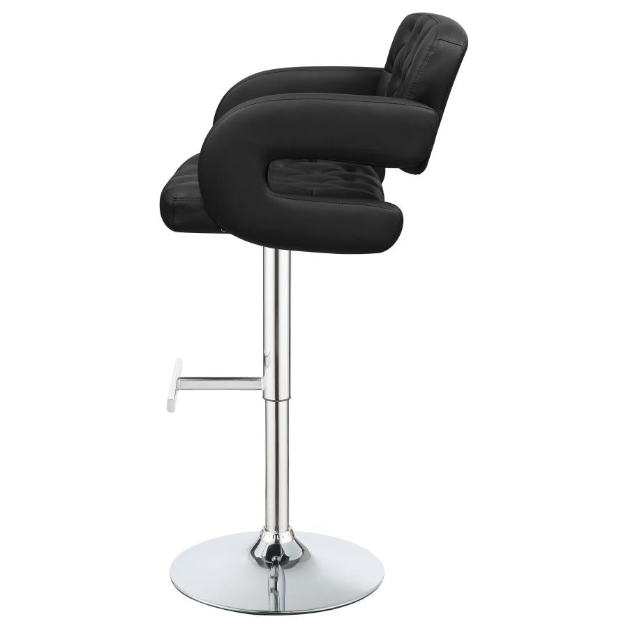 Brandi Black Adjustable Bar Stool - furniture place usa