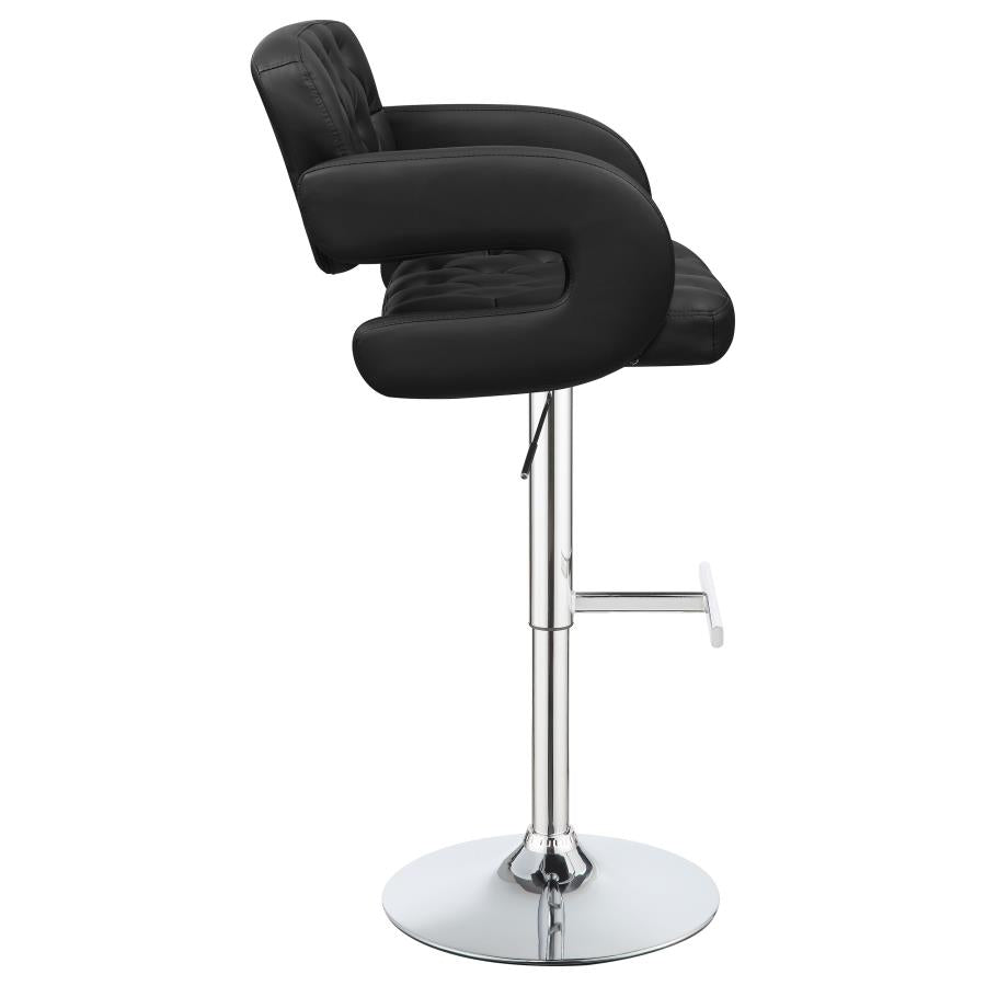 Brandi Black Adjustable Bar Stool - furniture place usa