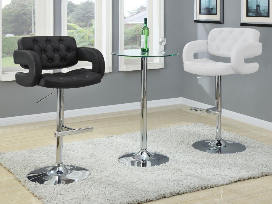 Brandi Black Adjustable Bar Stool - furniture place usa