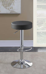 Ramses Black Adjustable Bar Stool - furniture place usa