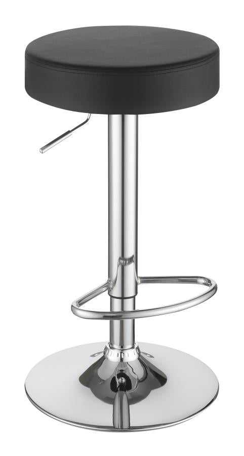 Ramses Black Adjustable Bar Stool - furniture place usa