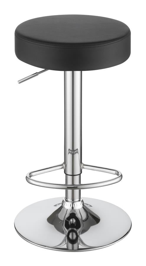 Ramses Black Adjustable Bar Stool - furniture place usa