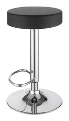 Ramses Black Adjustable Bar Stool - furniture place usa