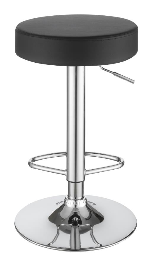 Ramses Black Adjustable Bar Stool - furniture place usa