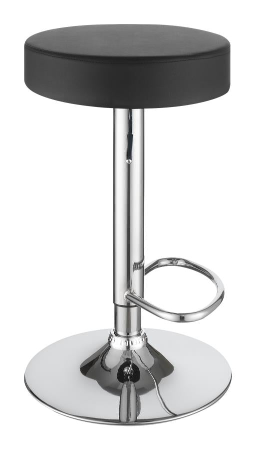 Ramses Black Adjustable Bar Stool - furniture place usa