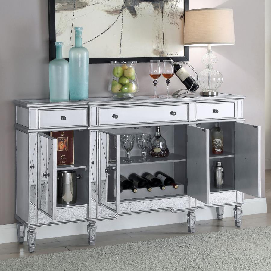 Aconitum Silver Accent Cabinet - furniture place usa