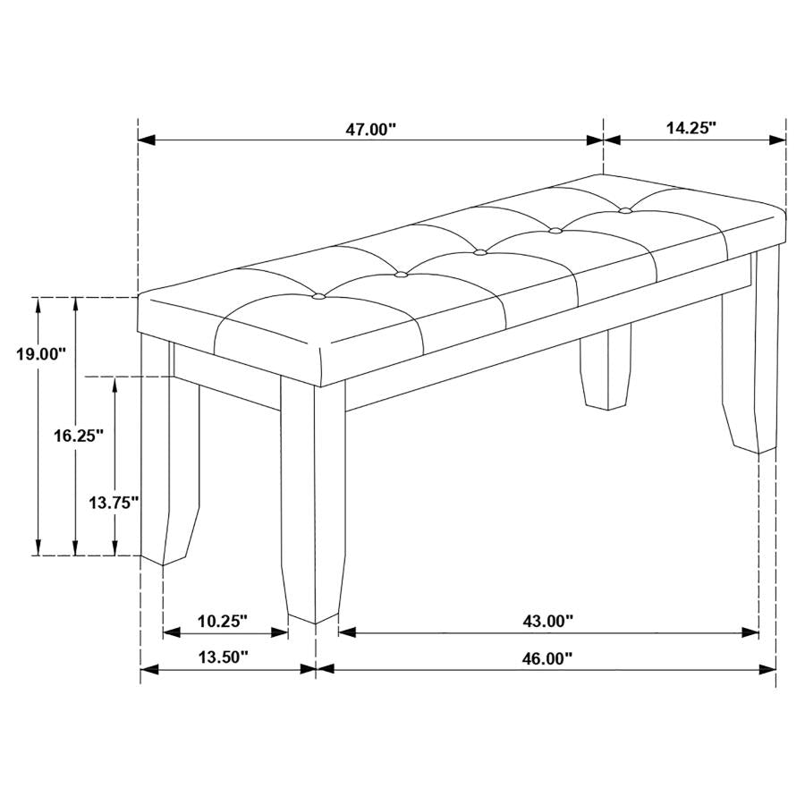 Dalila Brown Bench - furniture place usa