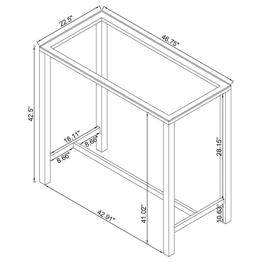 Tolbert Clear 5 Pc Bar Set - furniture place usa