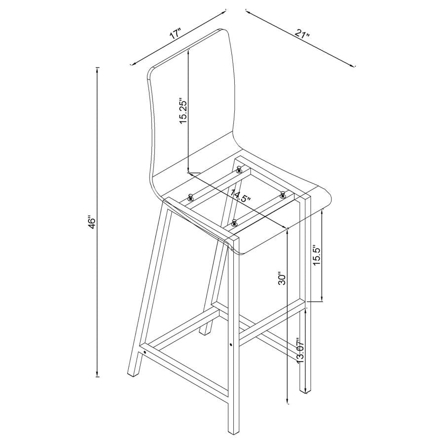 Tolbert Clear 5 Pc Bar Set - furniture place usa