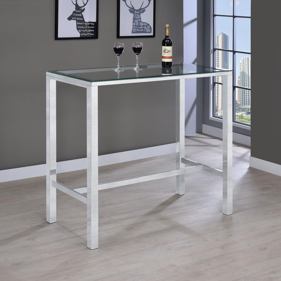 Tolbert Clear Bar Table - furniture place usa