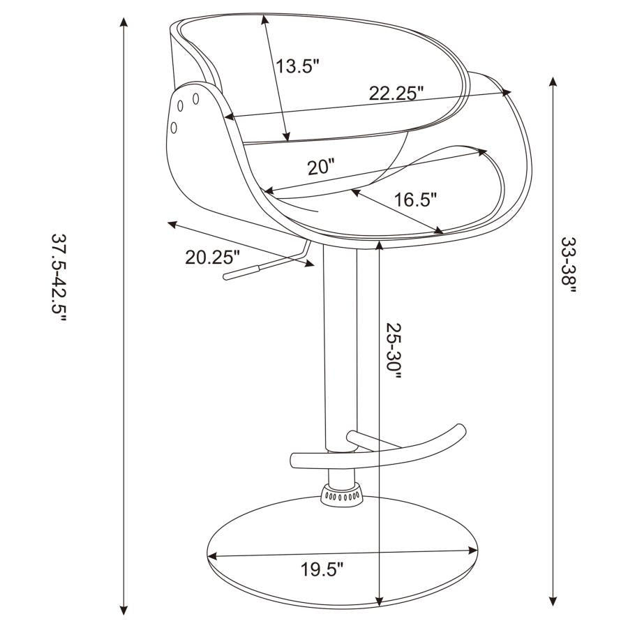 Dana Ivory Adjustable Bar Stool - furniture place usa