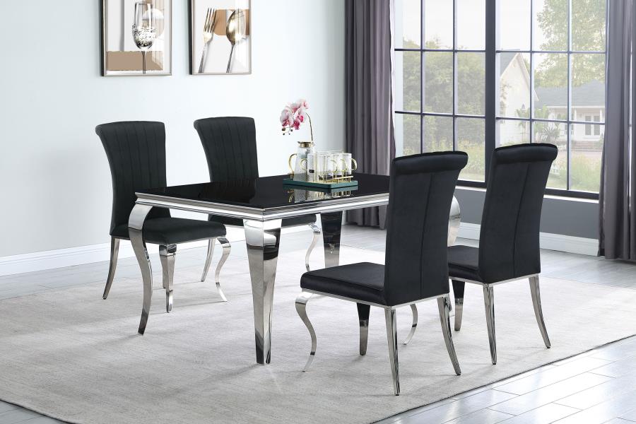 Carone Black 5 Pc Dining Set - furniture place usa