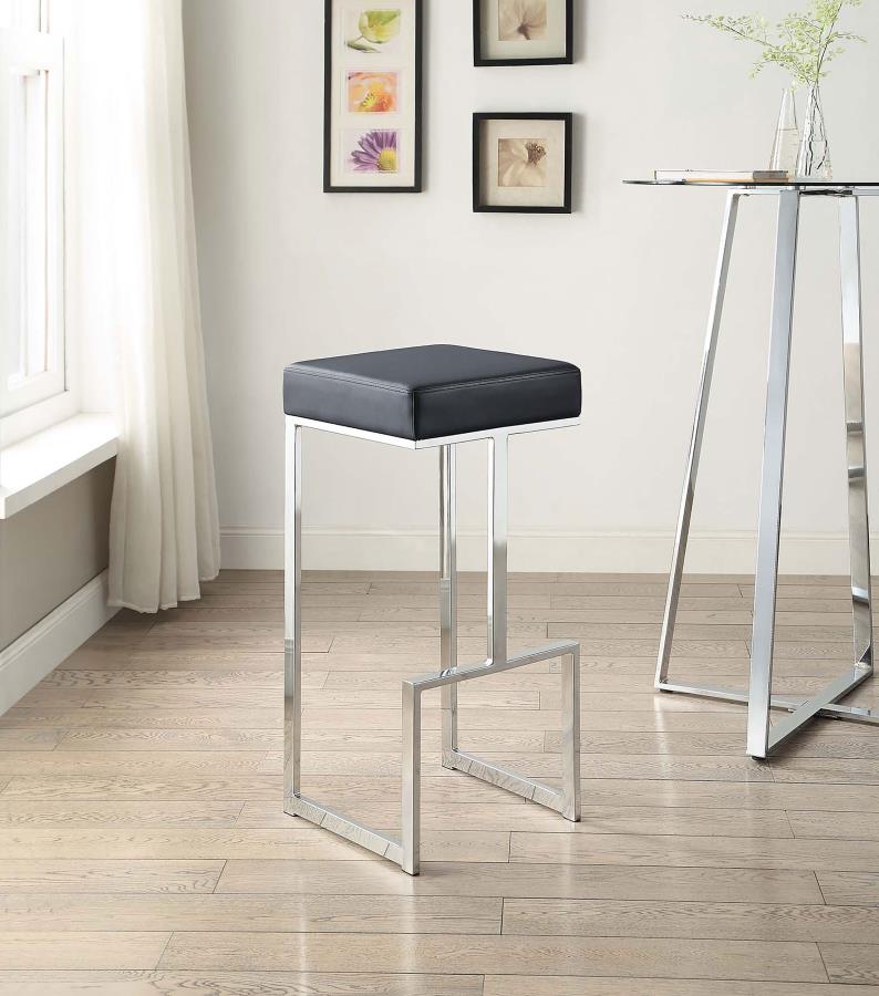 Gervase Black Bar Stool - furniture place usa