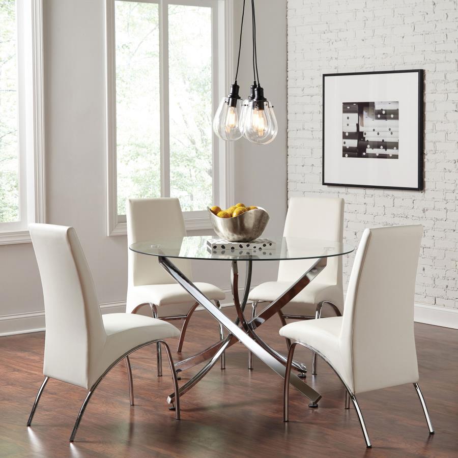 Beckham White 5 Pc Dining Set - furniture place usa