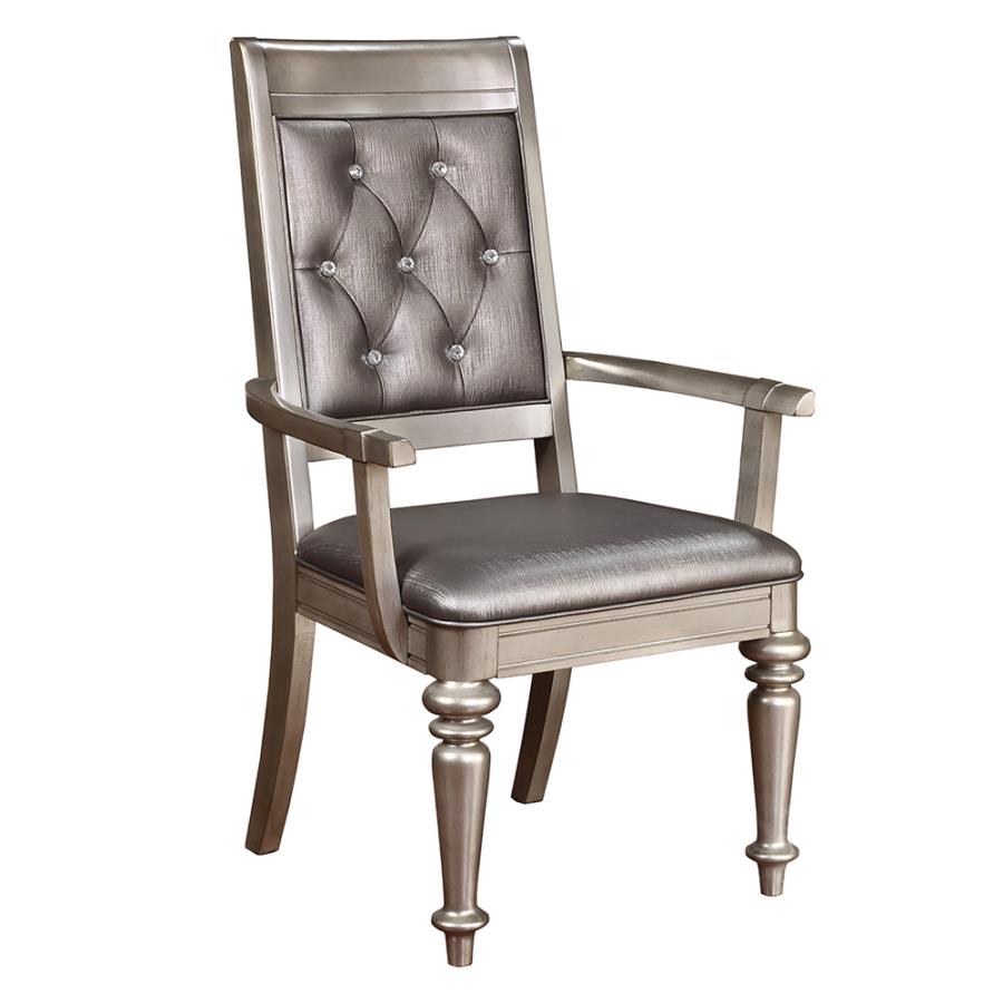 Bling Game Silver Arm Chair - furniture place usa