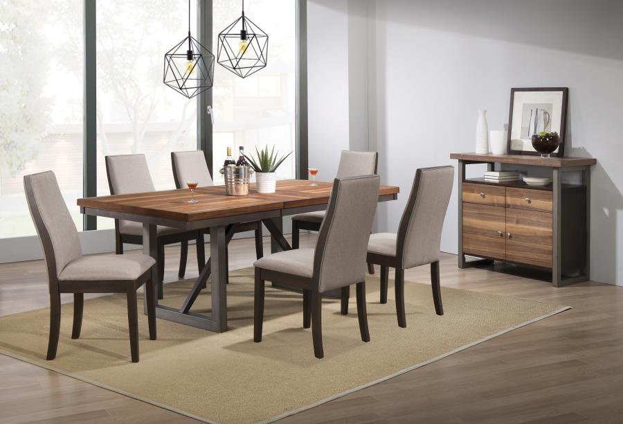 Spring Creek Brown 7 Pc Dining Set - furniture place usa