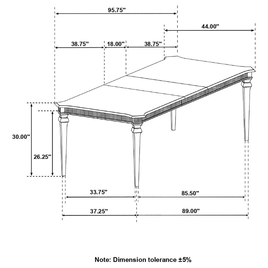 Evangeline Silver Dining Table - furniture place usa