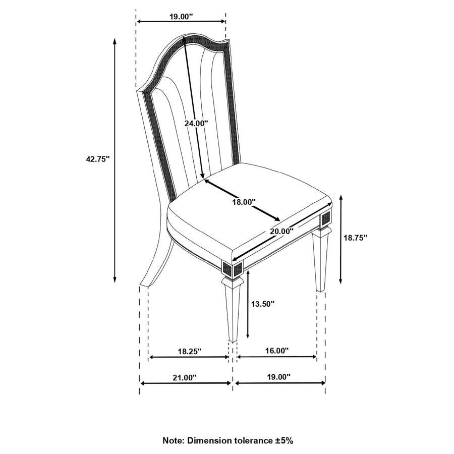 Evangeline Ivory Side Chair - furniture place usa