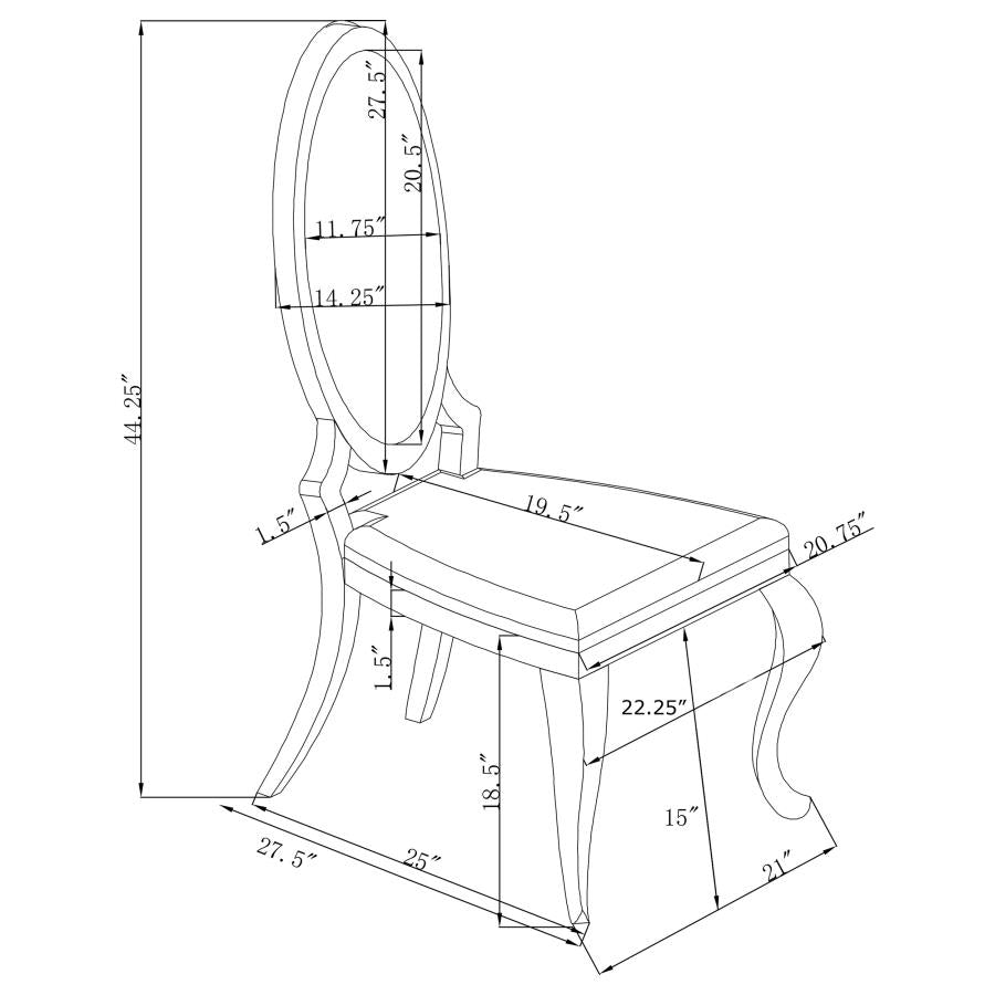 Anchorage White Side Chair - furniture place usa