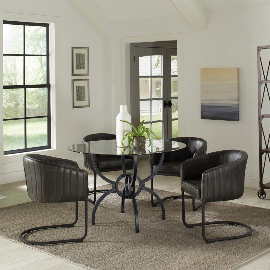 Aviano Black 5 Pc Dining Set - furniture place usa