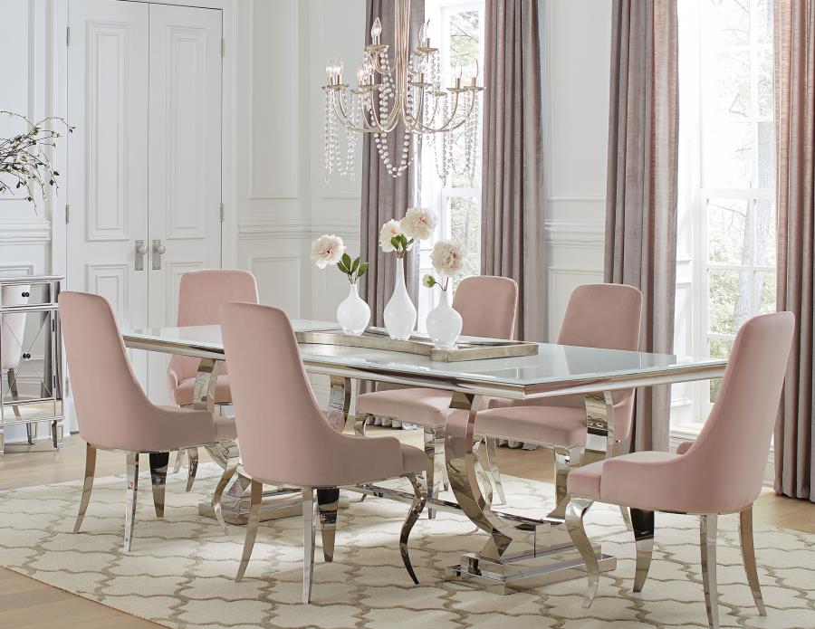 Antoine Pink 7 Pc Dining Set - furniture place usa