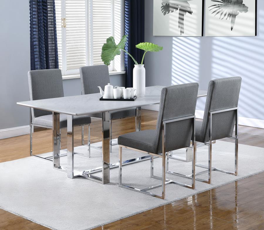 Annika White 5 Pc Dining Set - furniture place usa