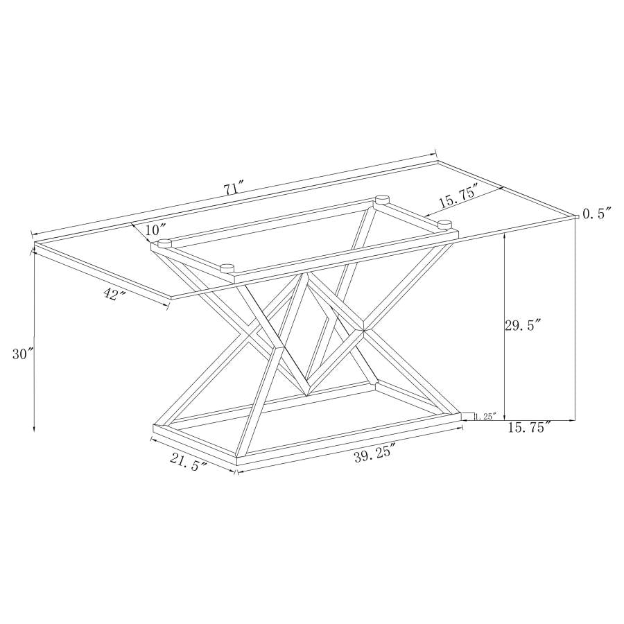 Beaufort Silver Dining Table - furniture place usa