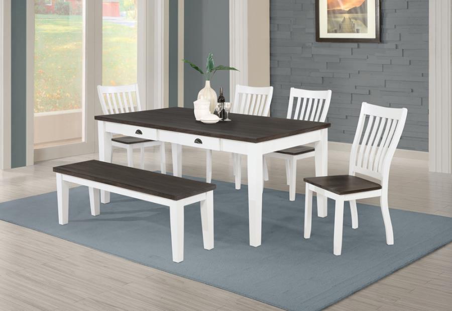 Kingman White 6 Pc Dining Set - furniture place usa