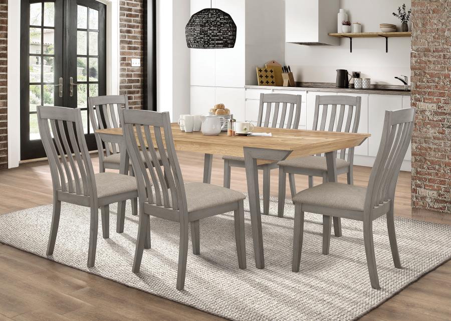 Nogales Grey 7 Pc Dining Set - furniture place usa