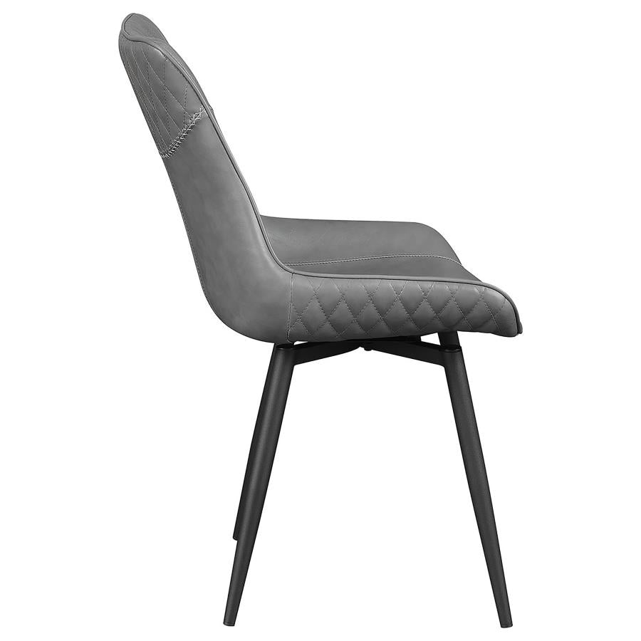 Brassie Grey Swivel Side Chair - furniture place usa