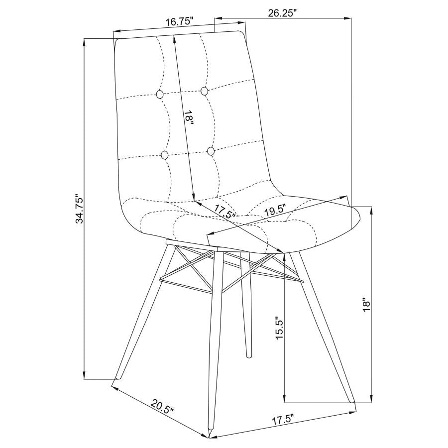 Aiken Black Side Chair - furniture place usa