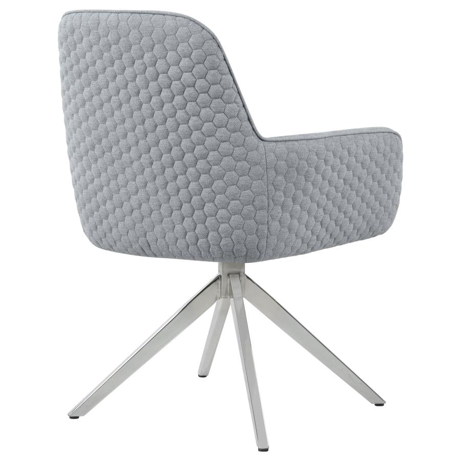 Abby Grey Swivel Arm Chair - furniture place usa