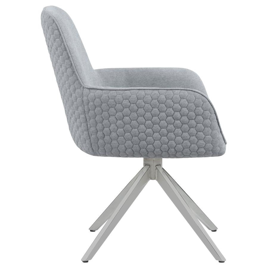 Abby Grey Swivel Arm Chair - furniture place usa