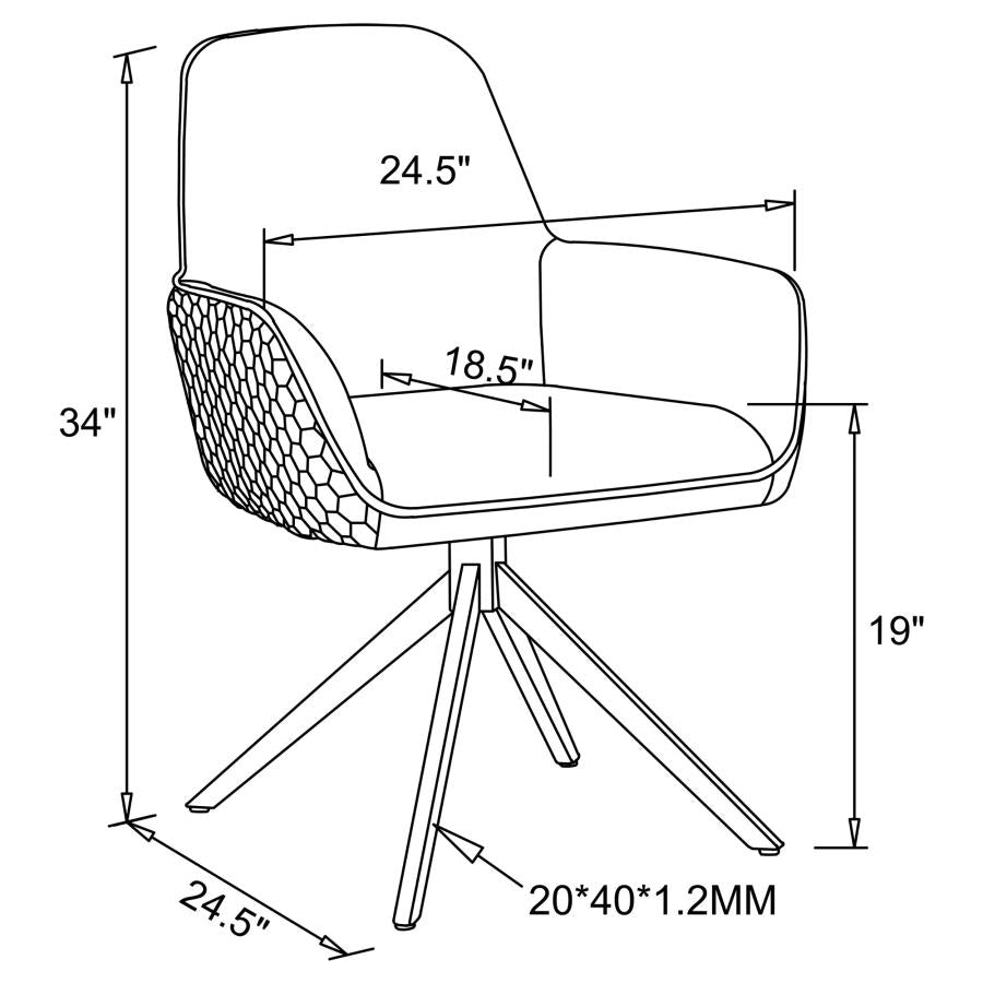 Abby Grey Swivel Arm Chair - furniture place usa