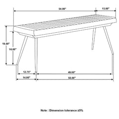 Misty Brown Bench - furniture place usa